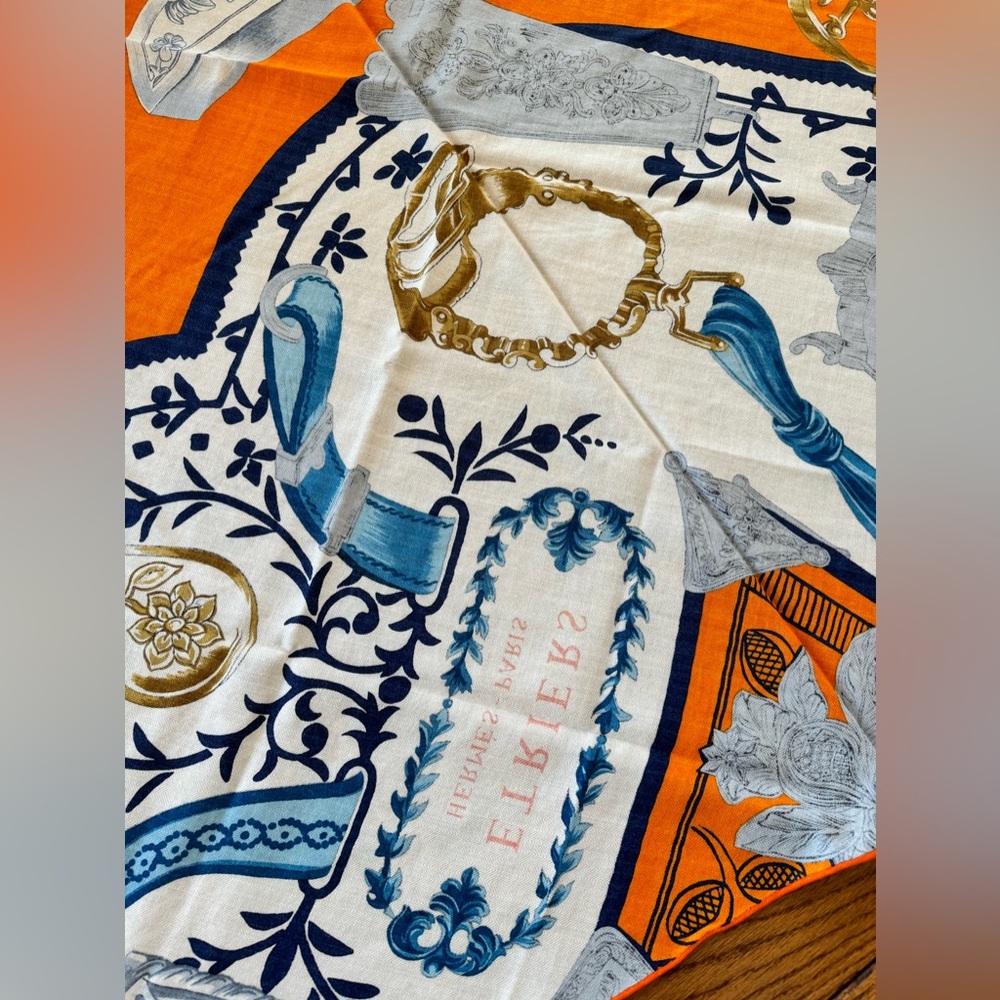 AUTH HERMES Étriers Remix Giant Triangle Scarf - Picture 6 of 6